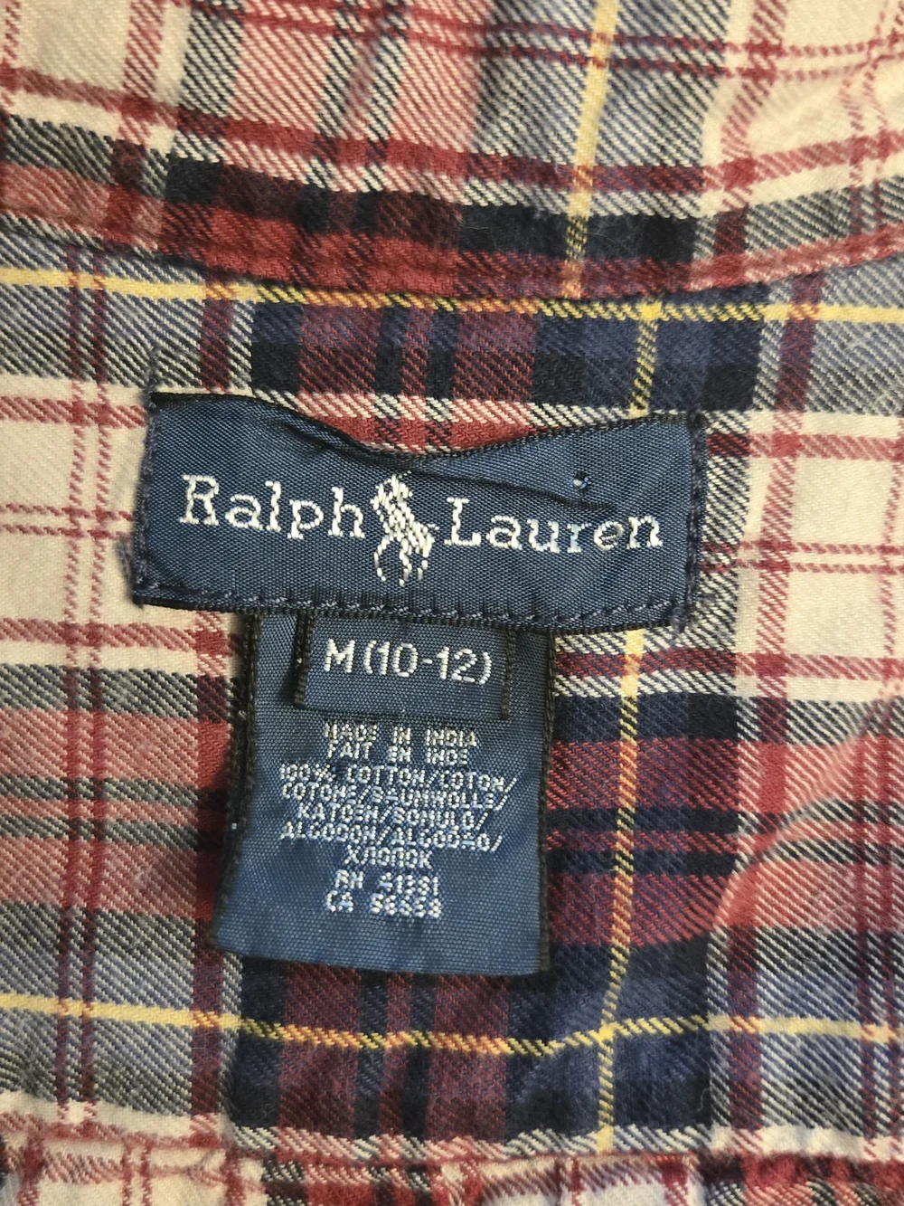 Ralph Lauren BOYS Red & Blue Plaid Cotton Button-Down Shirt
